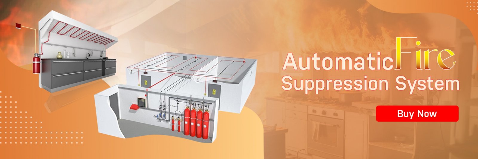 Automatic fire suppression system layout