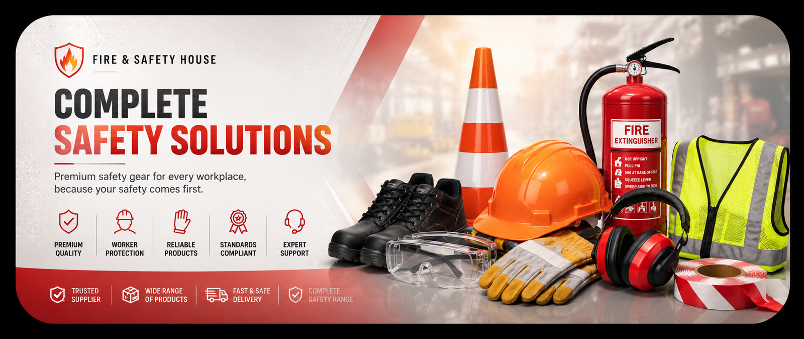 Complete workplace safety equipment range
